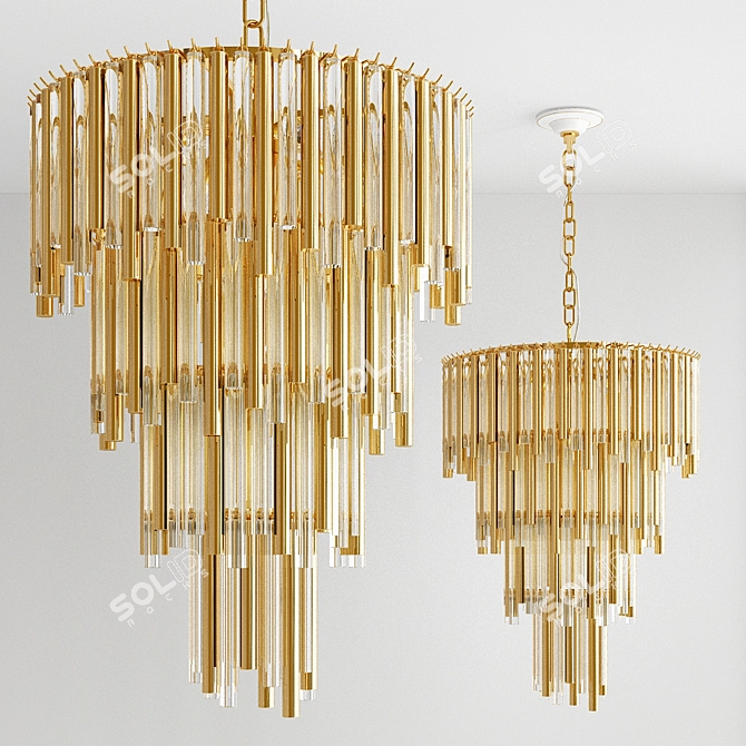 Elegant Gold Chandelier Gigi L 3D model image 1