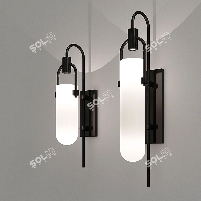 Vintage Glass Wall Sconce 3D model image 1