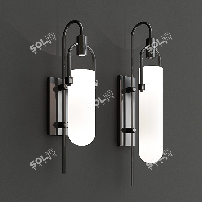 Vintage Glass Wall Sconce 3D model image 2