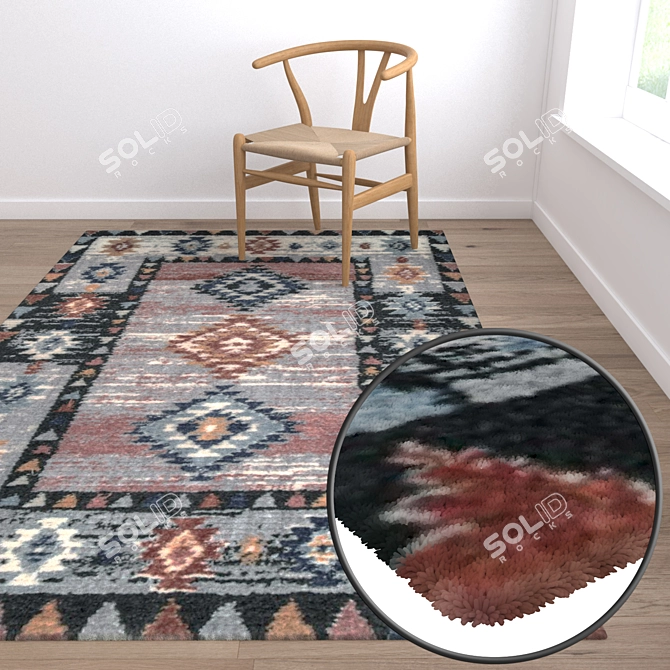 Luxury Rug Set: High-Quality Textures 3D model image 5