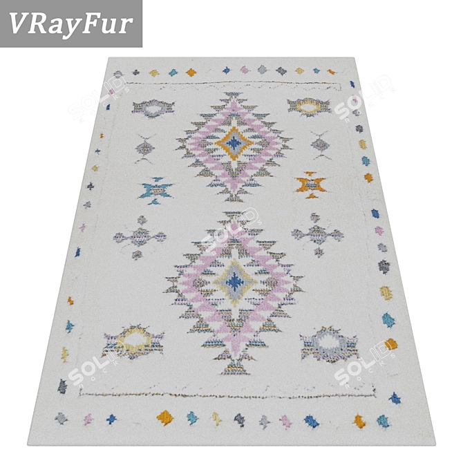 Luxury Set of 3 Carpets 3D model image 2