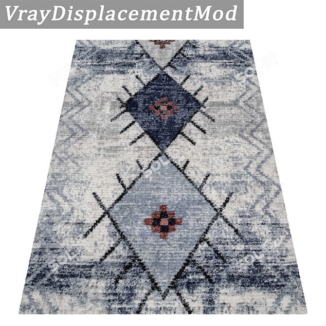 Luxury Set of 3 Carpets 3D model image 3