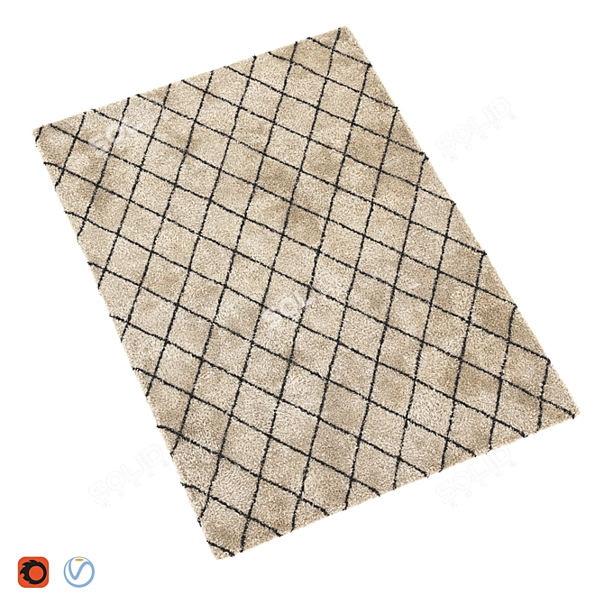 Contemporary Shaped Pelt Area Rug 3D model image 1