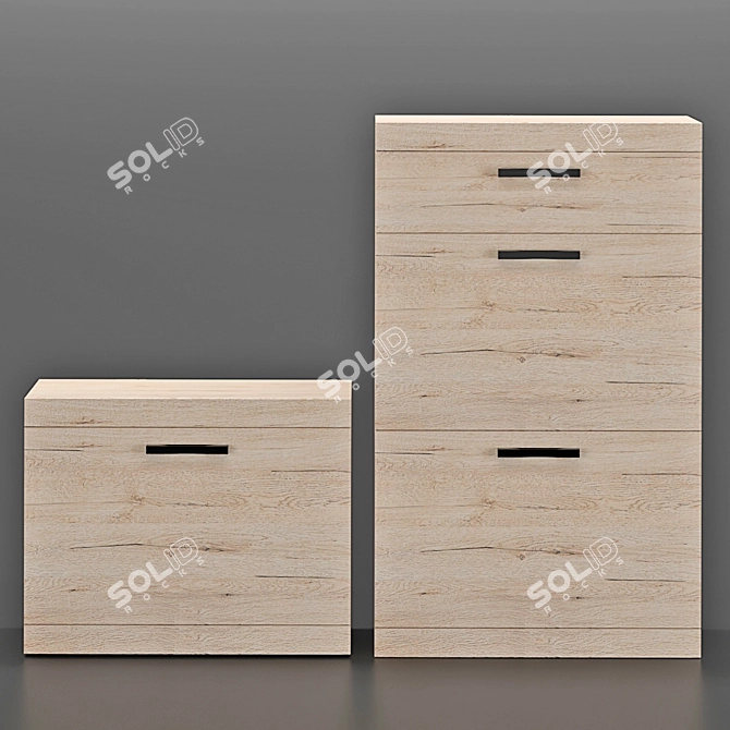 Oskar Shoe Cabinets - Space-Saving Solution 3D model image 3