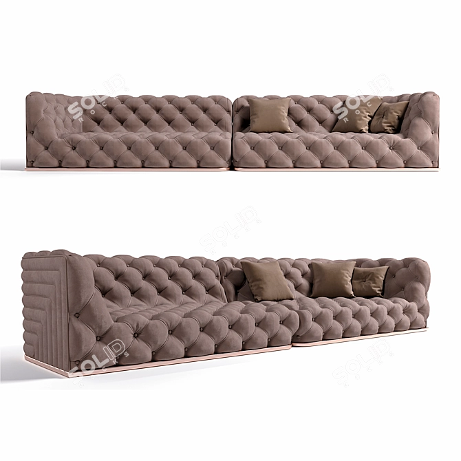 Elegant Diamond Sofa: Handcrafted Luxury 3D model image 1