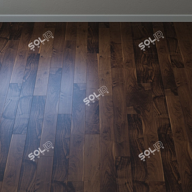 Elegant Walnut Chevron Parquet 3D model image 2