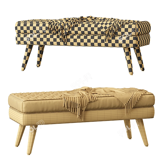 Modern Bench Seat: Stylish, Compact, and Elegant 3D model image 4