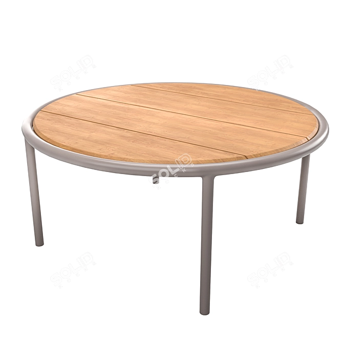 Elegant Wood Round Table 3D model image 1