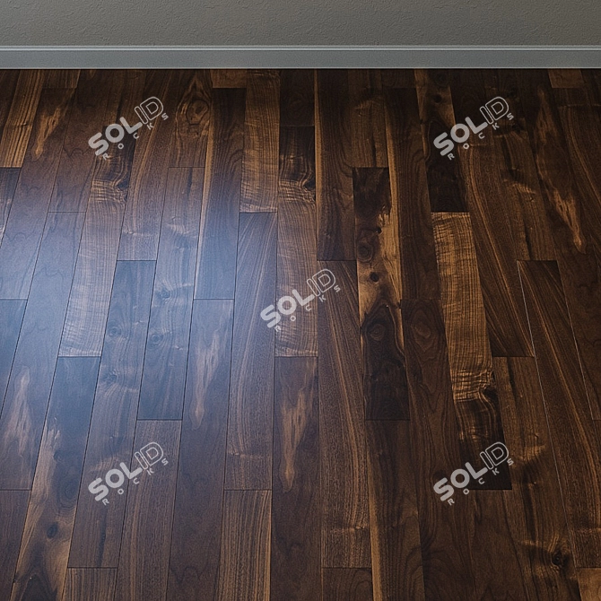 Elegant Walnut Parquet Board 3D model image 2