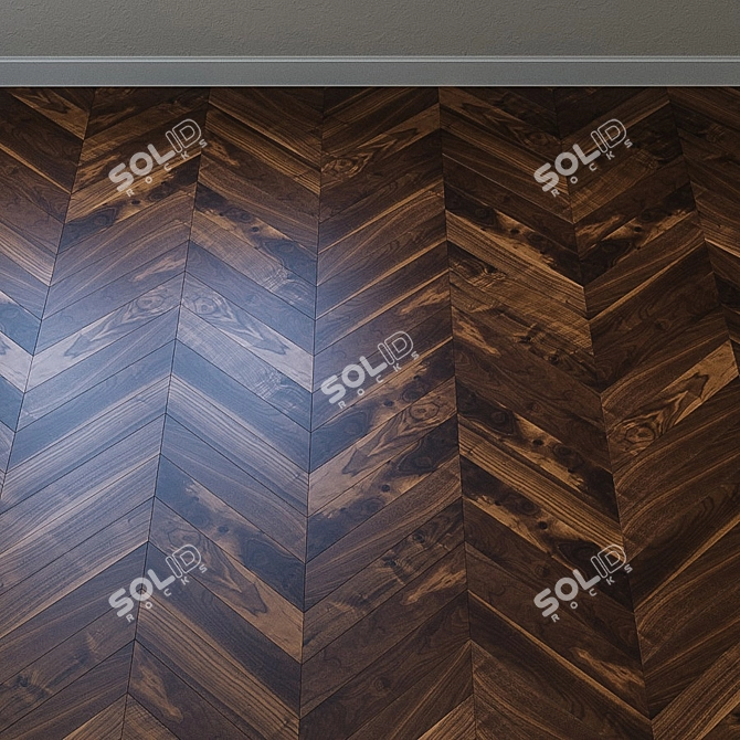 Elegant Walnut Parquet Board 3D model image 3