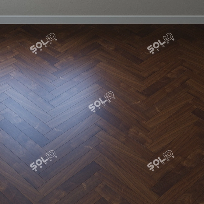 French Chevron Oak Parquet Board 3D model image 4