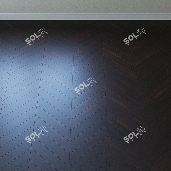 Upofloor Wenge Parquet Board: French Fir, Chevron Pattern 3D model image 3