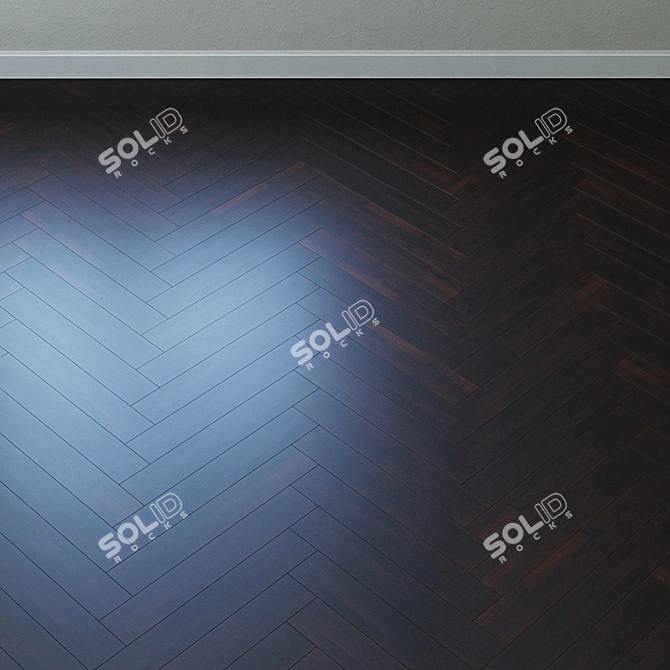 Upofloor Wenge Parquet Board: French Fir, Chevron Pattern 3D model image 4