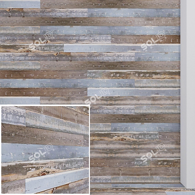 Reclaimed Blue-Grey Cladding 3D model image 1