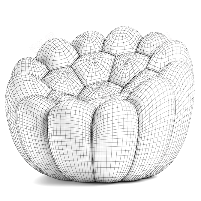 Luxury Comfort: Roche Bobois Bubble Armchair 3D model image 5