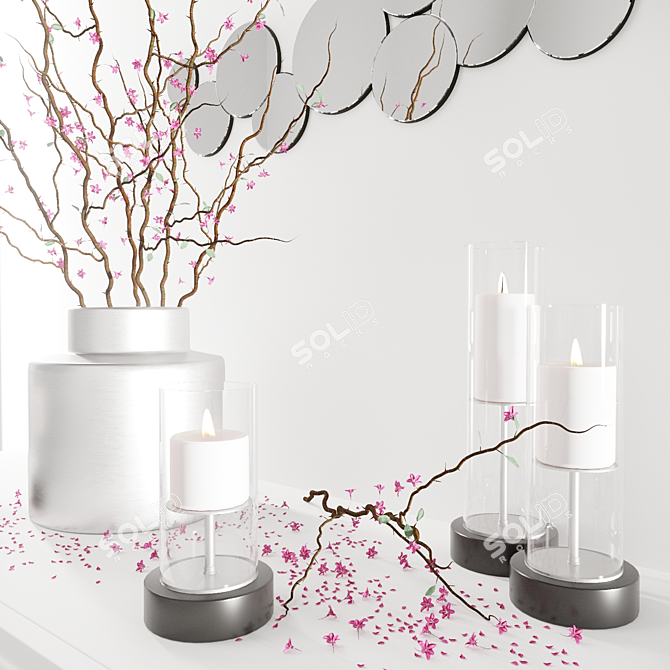 Cell Mirror & Apple Blossom Décor 3D model image 2