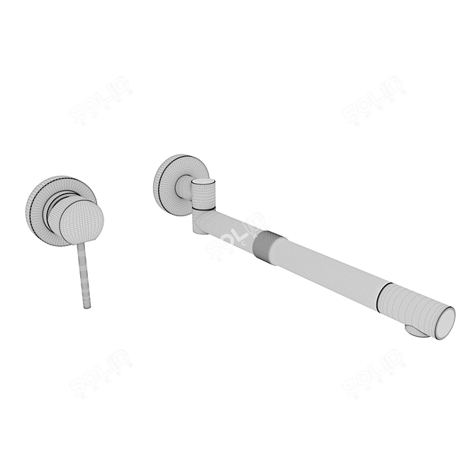 Sleek Wall-Mount Faucet 3D model image 2