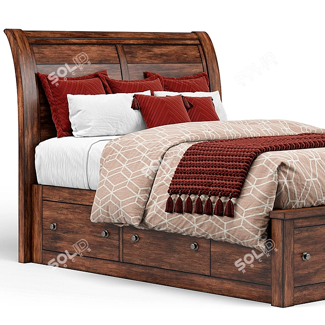 Title: Chestnut Arthur Storage Bed by Apt2b 3D model image 2