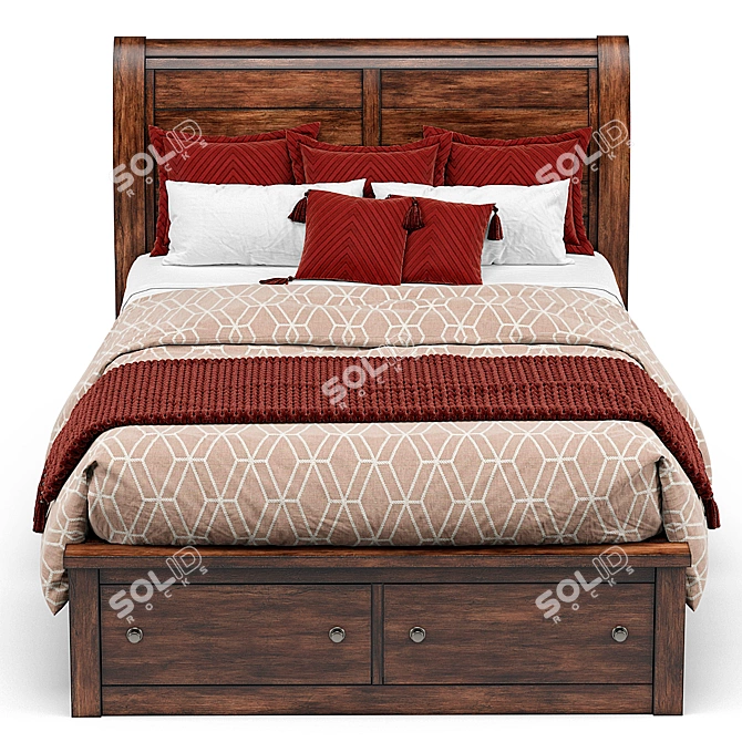 Title: Chestnut Arthur Storage Bed by Apt2b 3D model image 3