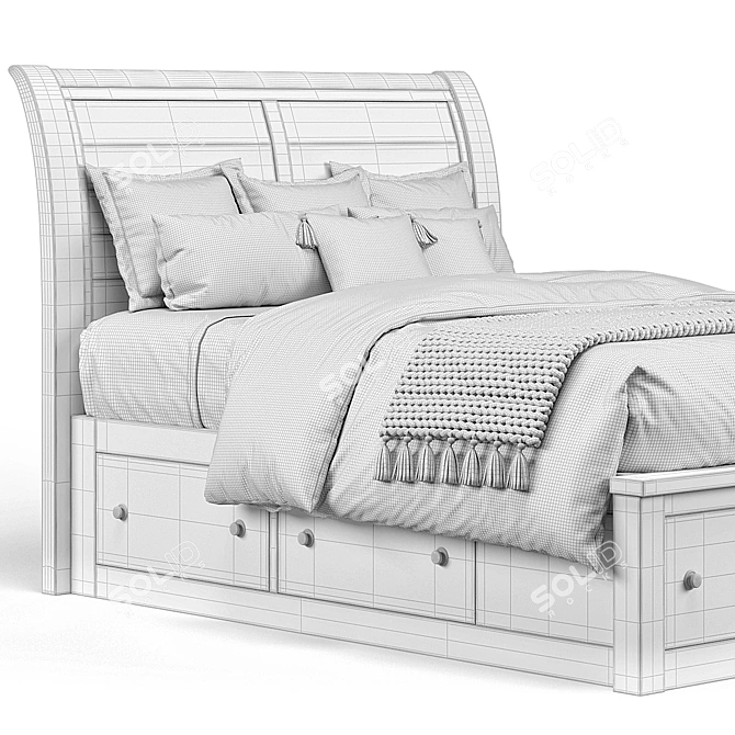 Title: Chestnut Arthur Storage Bed by Apt2b 3D model image 4