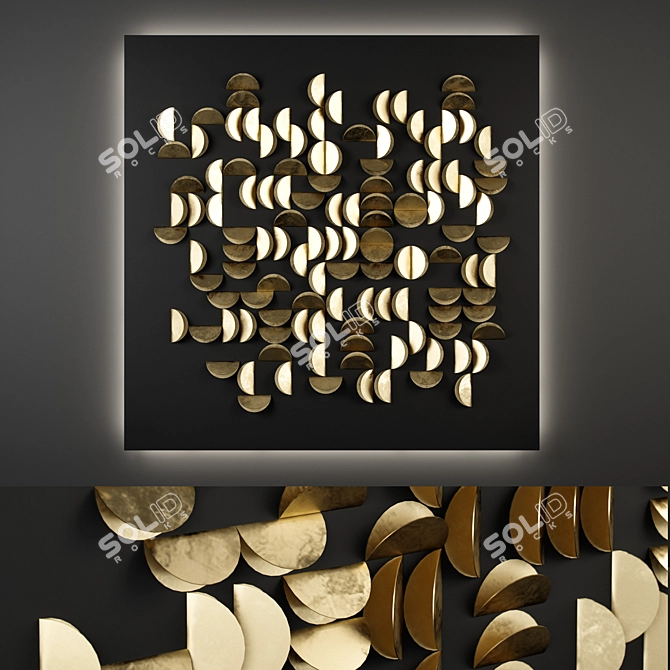 Modern Geometric Wall Decor 3D model image 1