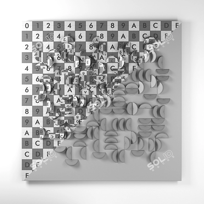 Modern Geometric Wall Decor 3D model image 5