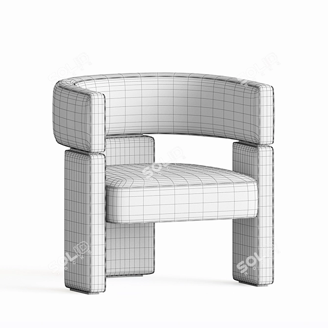 Elegant Fendi Casa Armchair 3D model image 4