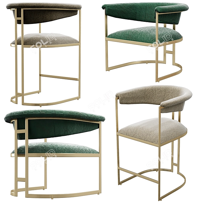 Anouka Armchair & Barstool: Modern Elegance by Hamilton Conte 3D model image 1