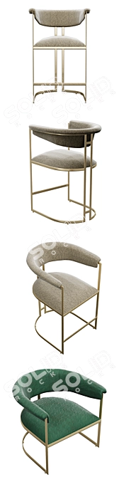 Anouka Armchair & Barstool: Modern Elegance by Hamilton Conte 3D model image 2