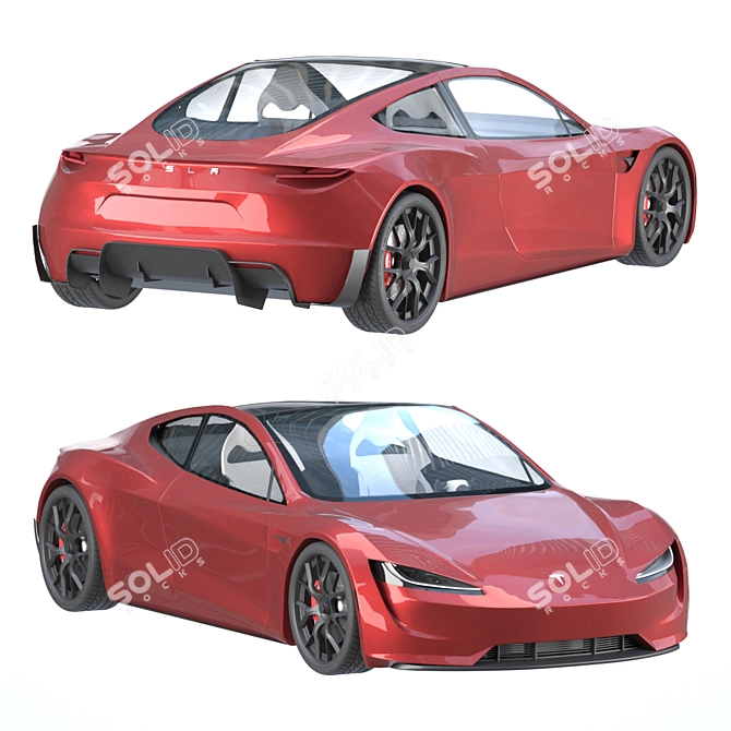 Experience the Futuristic TESLA Roadster 3D model image 1