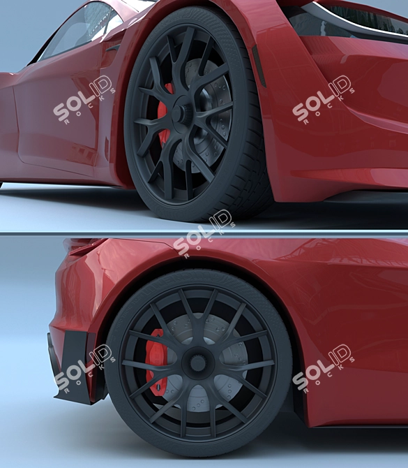 Experience the Futuristic TESLA Roadster 3D model image 4
