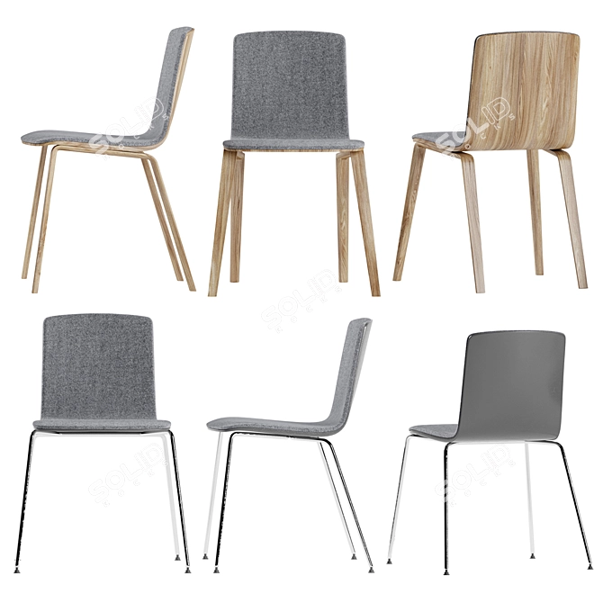 Sleek Aava Chair: Modern Dimensions 3D model image 2