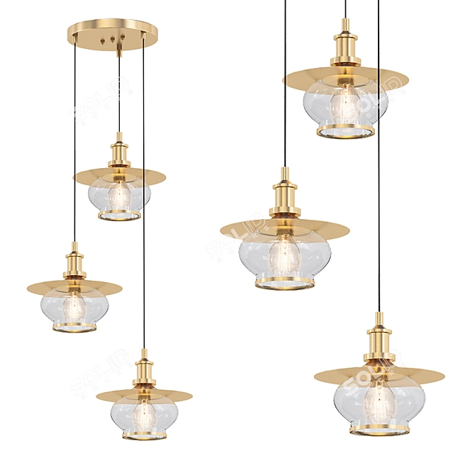 Globo Nevis 69030-3H Pendant Chandelier 3D model image 1