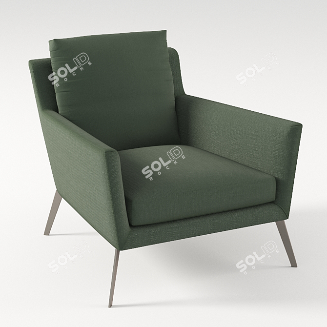 Sleek Contemporary Armchair: Ava 3D model image 1