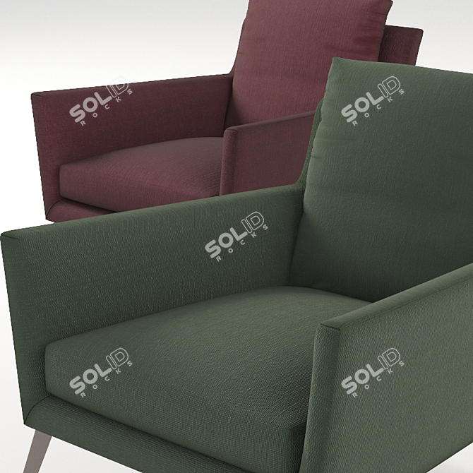 Sleek Contemporary Armchair: Ava 3D model image 4