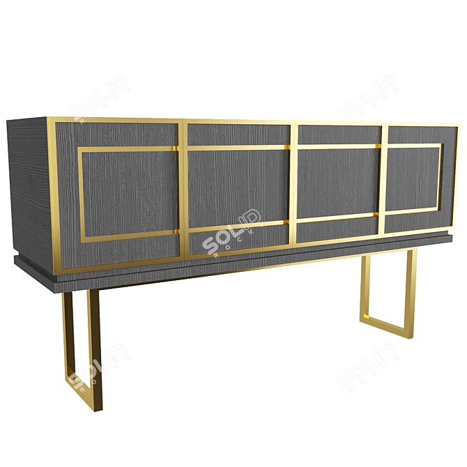 Modern Wooden Sideboard 3D model image 1