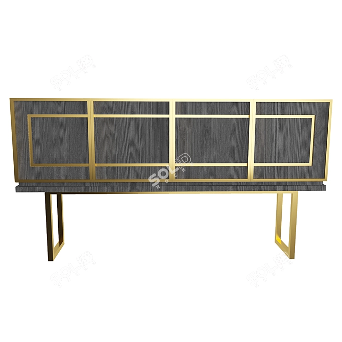 Modern Wooden Sideboard 3D model image 2