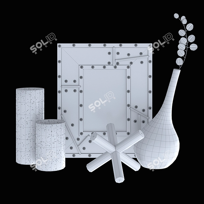 Elegant Glass Set - 17cm Star Design 3D model image 2