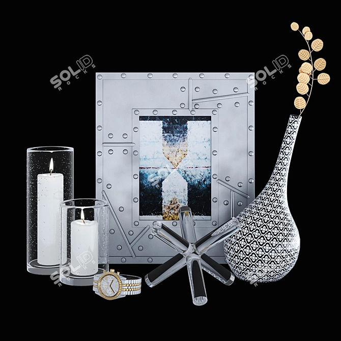 Elegant Glass Set - 17cm Star Design 3D model image 3