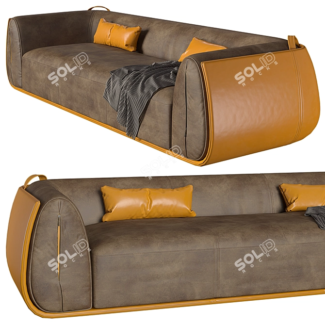 Elegant Bag-inspired Meir Sofa 3D model image 1