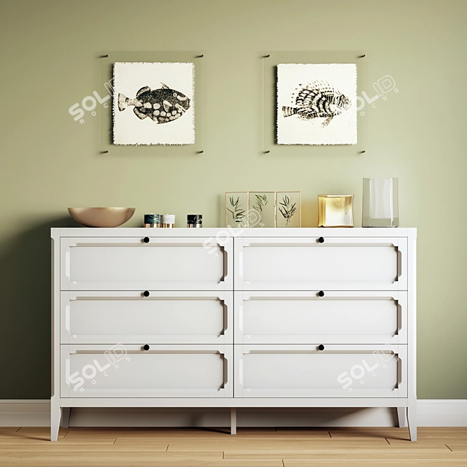 Eugénie Chest of 6 Drawers: Sleek and Stylish 3D model image 1