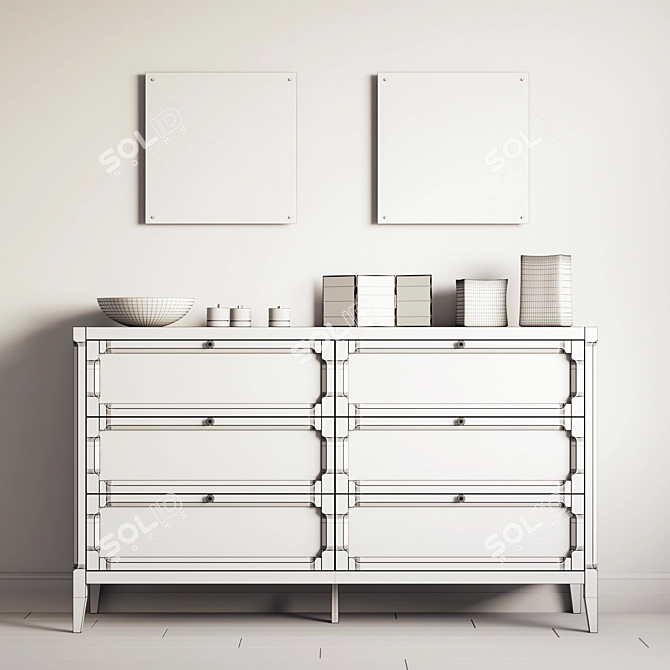 Eugénie Chest of 6 Drawers: Sleek and Stylish 3D model image 5