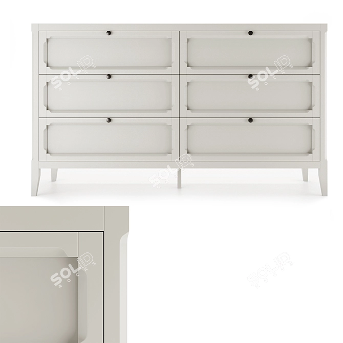 Eugénie Chest of 6 Drawers: Sleek and Stylish 3D model image 6