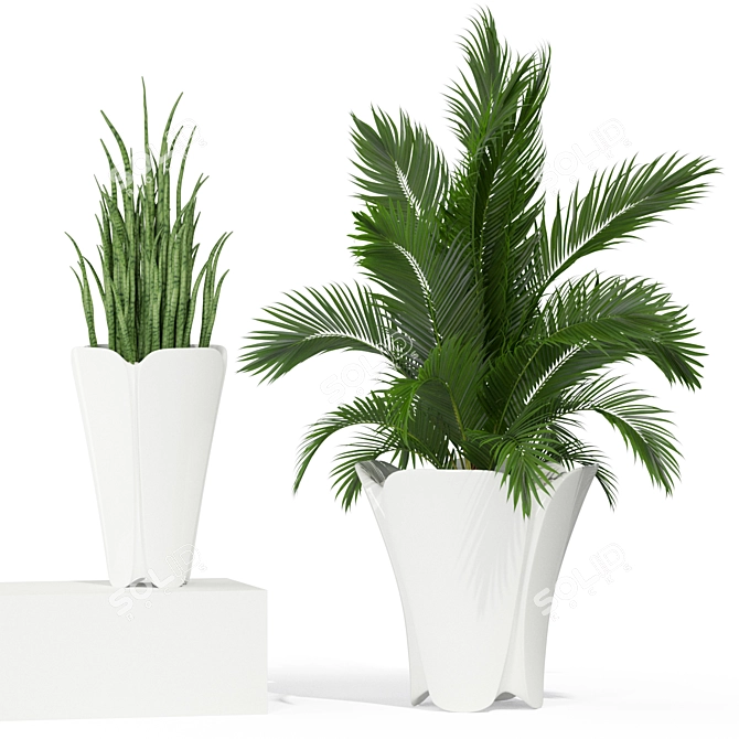 Botanical Bliss: Lush Greenery Mix 3D model image 2