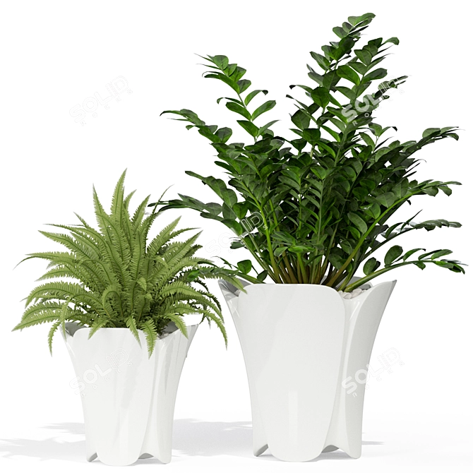 Botanical Bliss: Lush Greenery Mix 3D model image 3