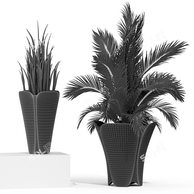 Botanical Bliss: Lush Greenery Mix 3D model image 4