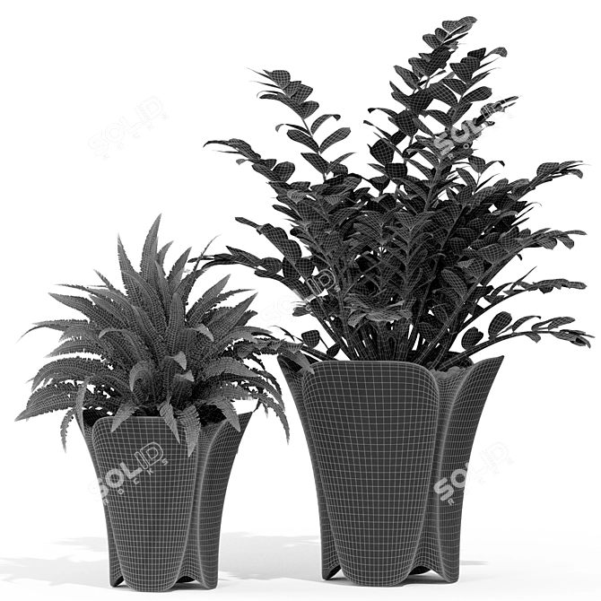 Botanical Bliss: Lush Greenery Mix 3D model image 5