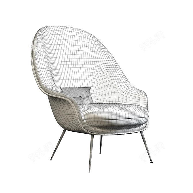 Cozy Elegance: Bat Lounge Chair 3D model image 2