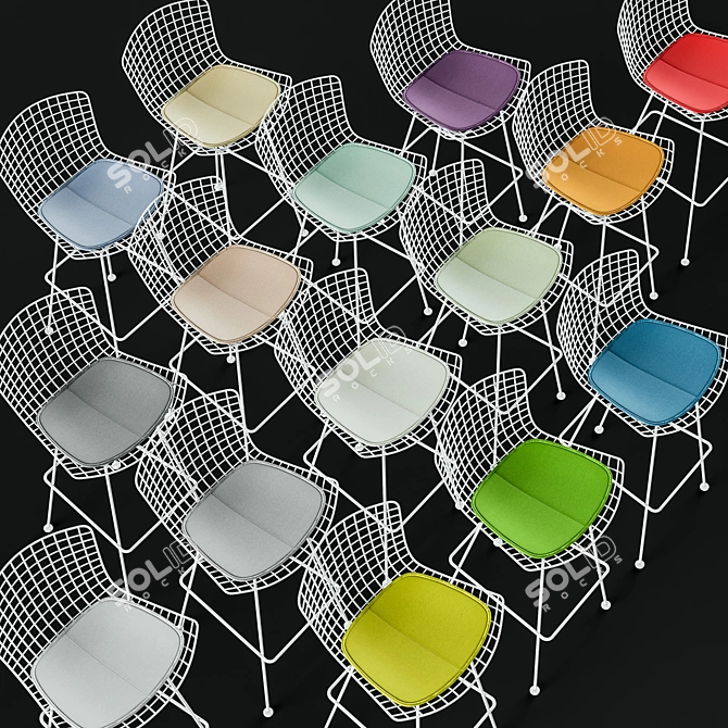 Modern Barstool and Tall Table Set 3D model image 4