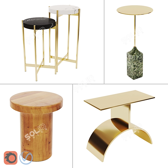 Modern Side Tables Set - Vol.02 3D model image 1